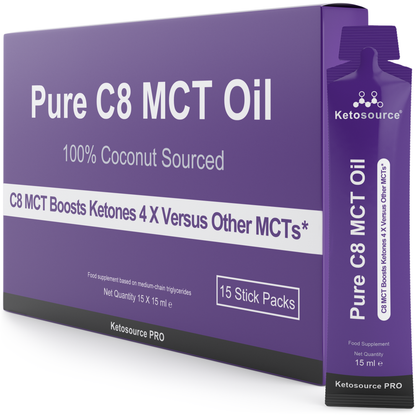 Case of 24 x Pure C8 MCT Oil | 15 X 15 ml Packets Box